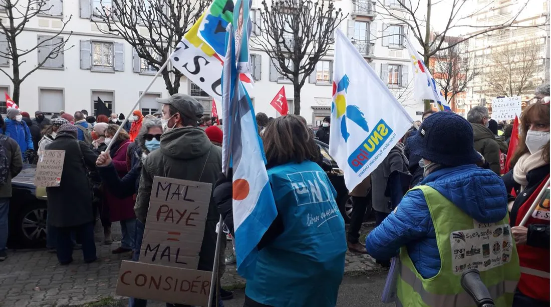 Dans les rangs de la manifestation à Strasbourg